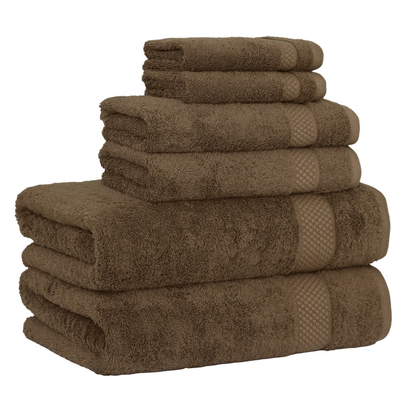 STARLIGHT 6 Piece Turkish Cotton Towel Set, Brown