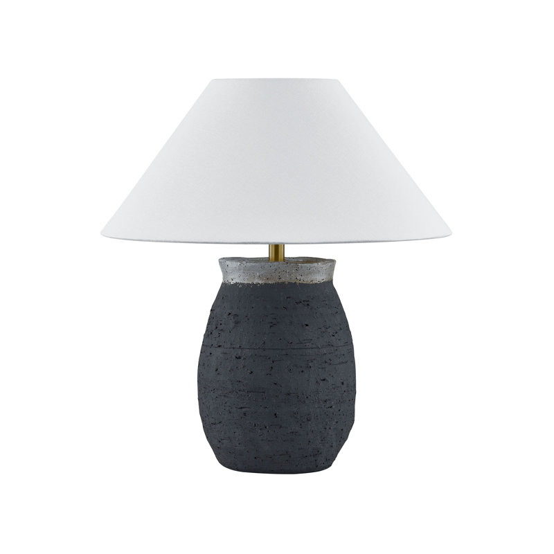 Lampe de table 19 "avec abat-jour en lin Patrick, noir