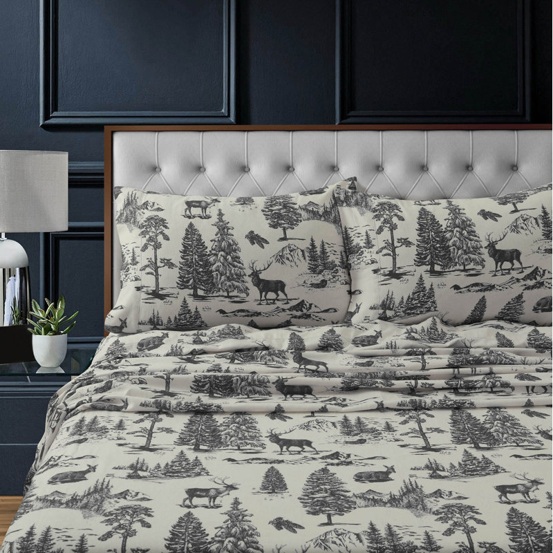 Flannel Toile, Standard, Charcoal