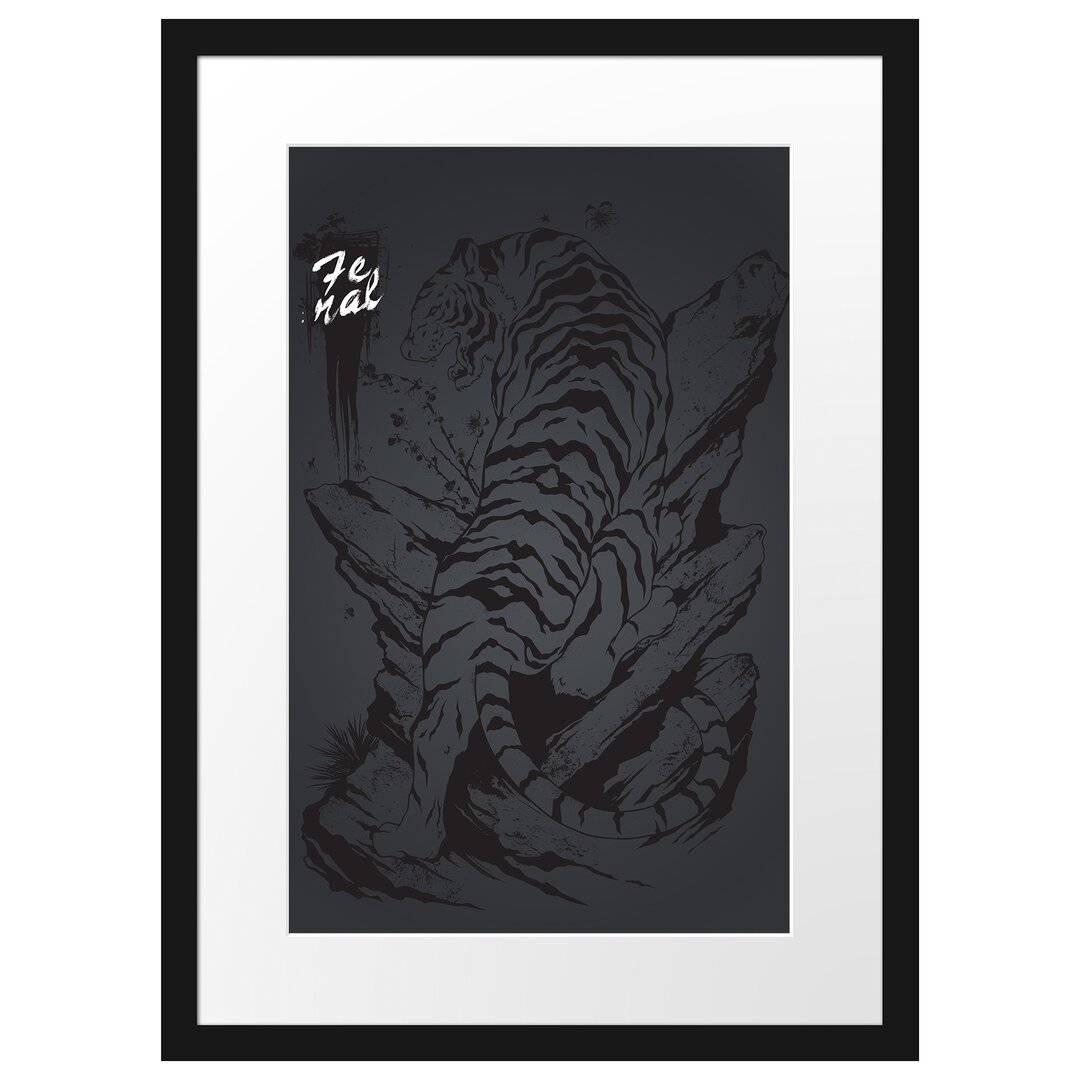 Gerahmtes Poster Feral Black