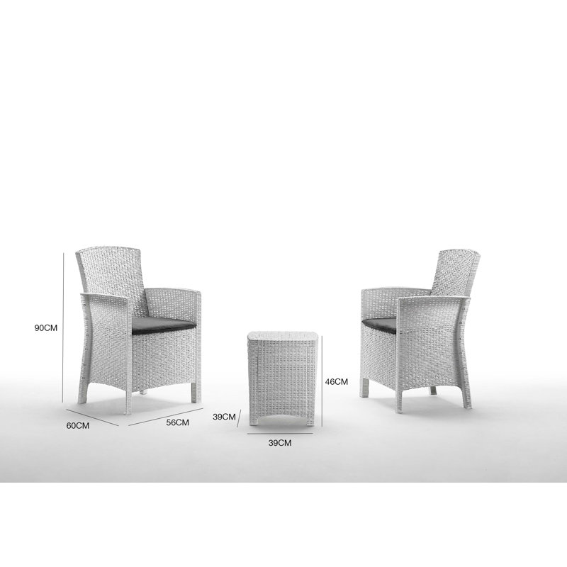 Outdoor Lounge Set Jupiter, Garden Set with Cushions, Rattan Effect, White