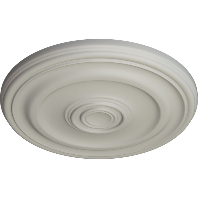 Médaillon de plafond Endurathane Devon, DO 15 3/4 "x P 1 1/2" (convient aux auvents jusqu'à 3 5/8 "), pot peint à la main de finition crème