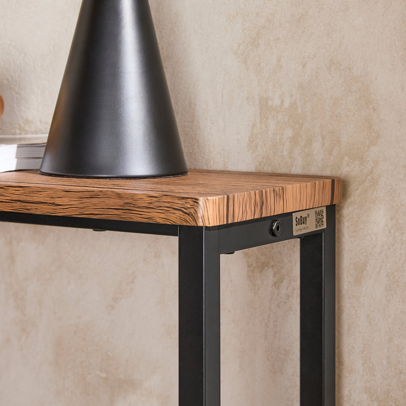 Abingt 120cm Console Table, Black, Brown, 65cm H x 120cm W x 20cm D
