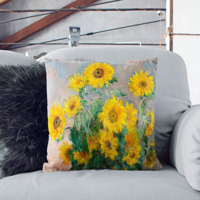 Bouquet Of Sunflowers Square Throw Cushion