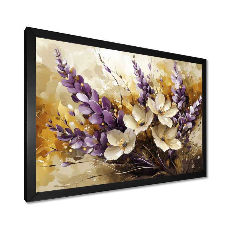 Jahanahn - Floral Canvas Art Print, Reproduction encadrée d'une seule photo, Noir, H 12 po x l 20 po