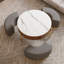  Table basse ronde à plateau relevable avec rangement, table gigogne avec 3 tabourets et pieds en acier inoxydable-1859429116