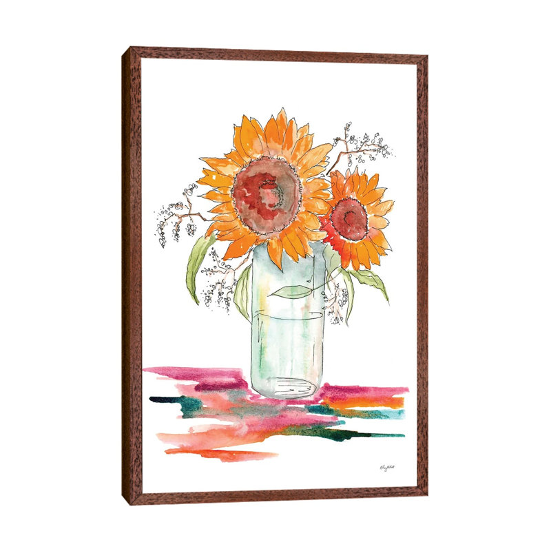 Sunflower by Kelsey McNatt - Painting on Canvas, Classic Wood Framed, 66.04 cm H x 45.72 cm W