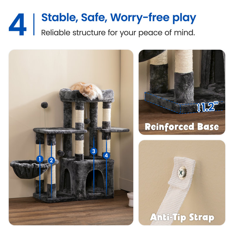 Darone 35.8'' H Cat Tree, Dark Gray