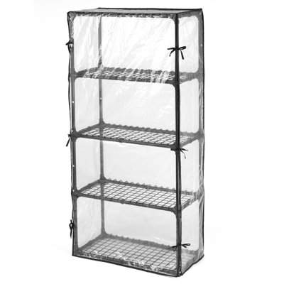 Étagère de rangement robuste en fil métallique à 5 niveaux avec housse de protection - Étagère en acier stable et peu encombrante pour un usage domestique et commercial