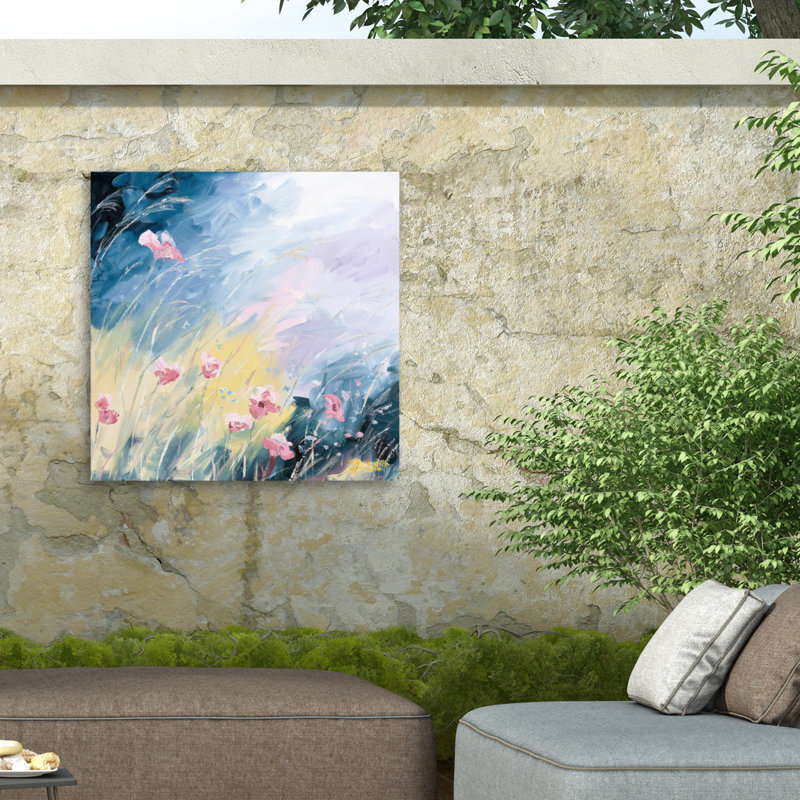 Meredith Howse Blooms Swaying In The Breeze Outdoor  Canvas, H 18 po x l 18 po