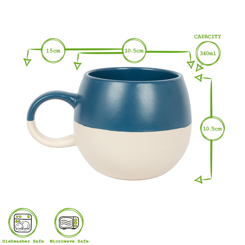 Nicola Spring - Dipped Stoneware Sphere Mugs, Mustard
