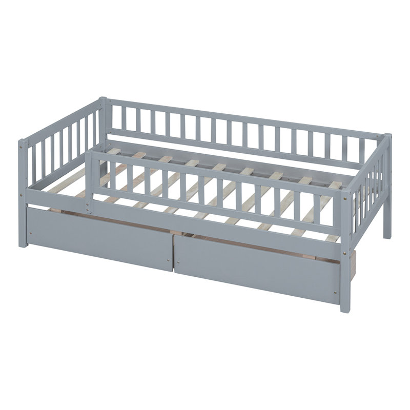 Hanon Kids Daybed with Drawers, Gray, Twin