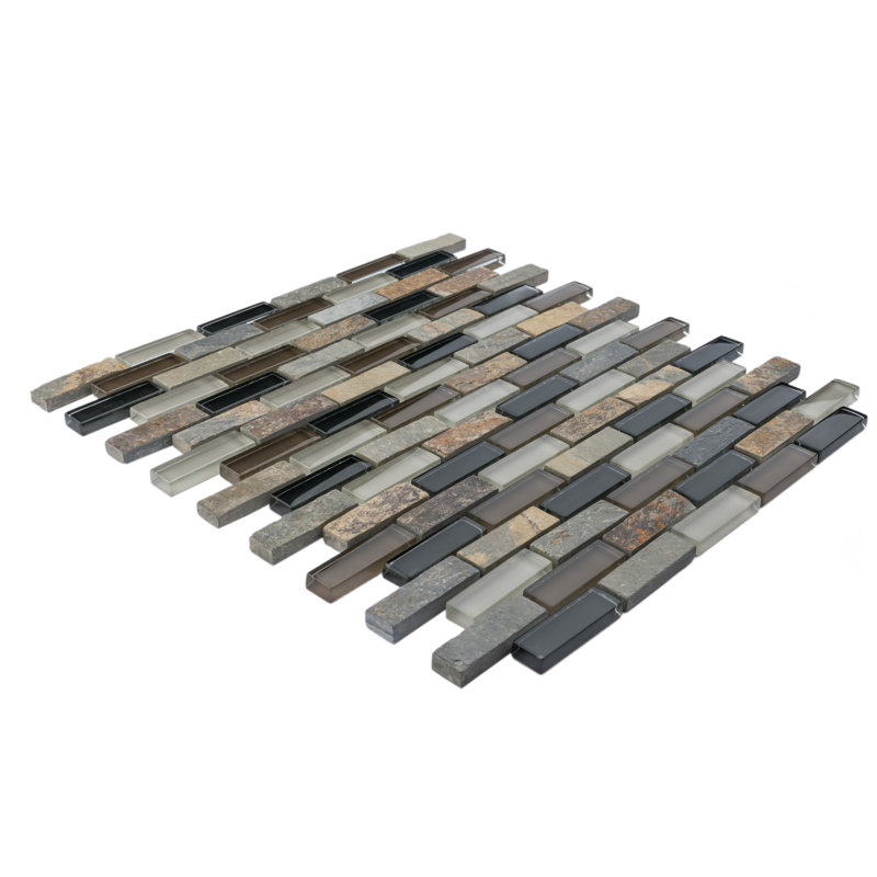 Tessera Subway Stonehenge 10-3/4" x 11-3/4" Glass Mosaic Tile