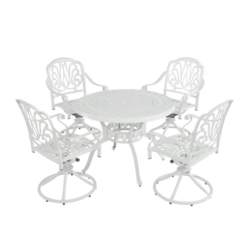 Miller 4 - Person Patio Dining Set with Round Table, White