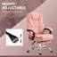 Chaise de bureau de massage inclinable chauffante avec hauteur réglable et repose-pieds, rose
