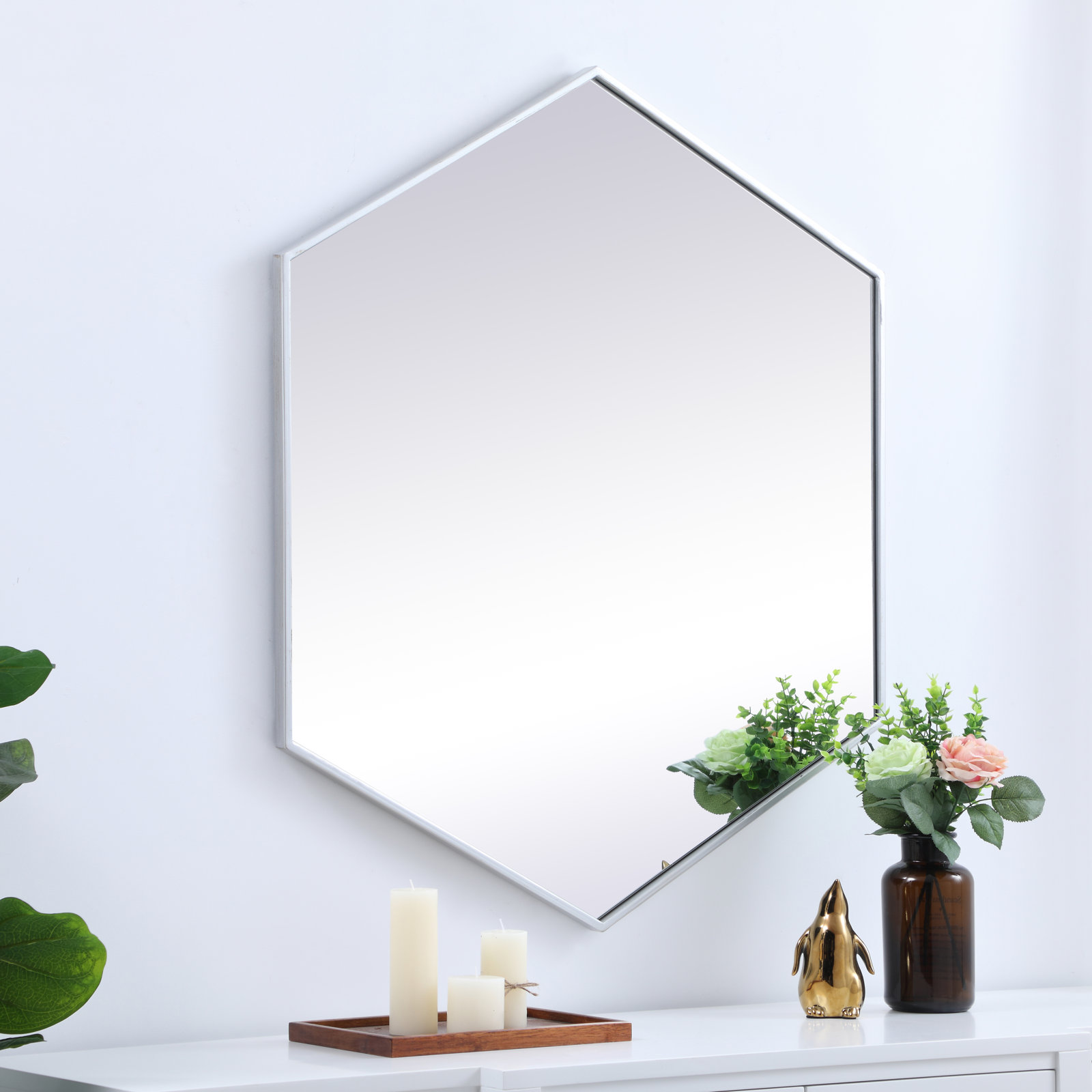 Sabine Accent Mirror, Silver, 40" x 30"