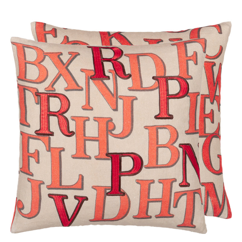 Alphabet Parchment Decorative Pillow