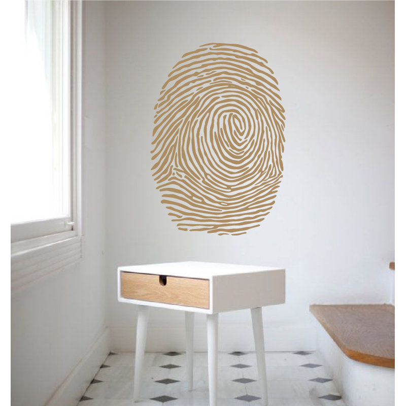 Décalcomanie murale à empreinte digitale, H 21 po x l 15 po x P 0,01 po, Brun pâle