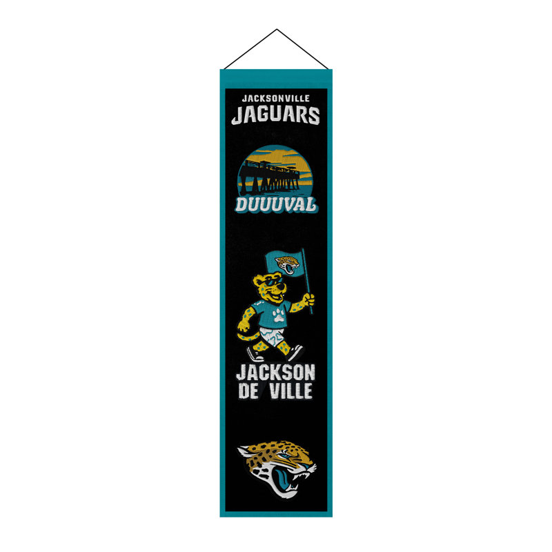 Décoration murale NFL Jacksonville Jaguars Icon, 8 x 32 po, NFL Jacksonville Jaguars