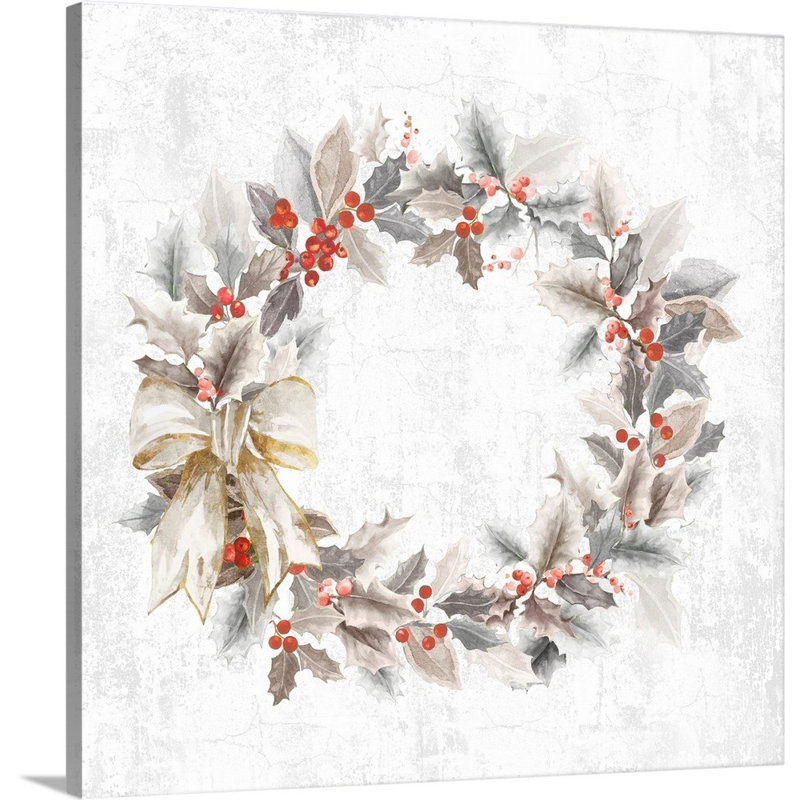 Holly weath-reproduction d’art sur toile, Toile tendue, H 12 po x l 12 po x 1,25 po
