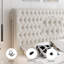 Ensemble de chambre à coucher 3 pièces, grand lit à oreilles blanc cassé-500155542-479862532