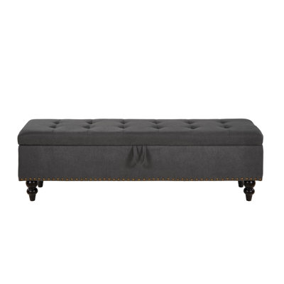 59" Bed Bench Ottoman With Storage Fabric