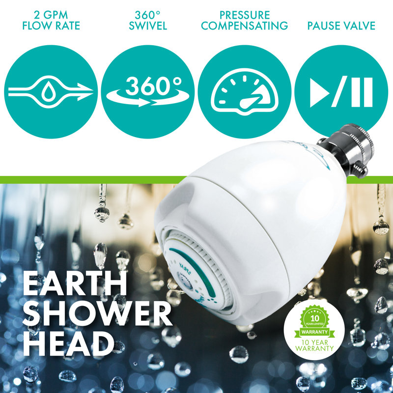 Earth Spa White Matte Adjustable Wall Mounted Shower Head