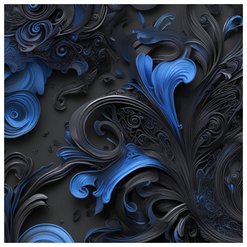 Couvertures tourbillons complexes bleues et noires, 60in W x 80in H