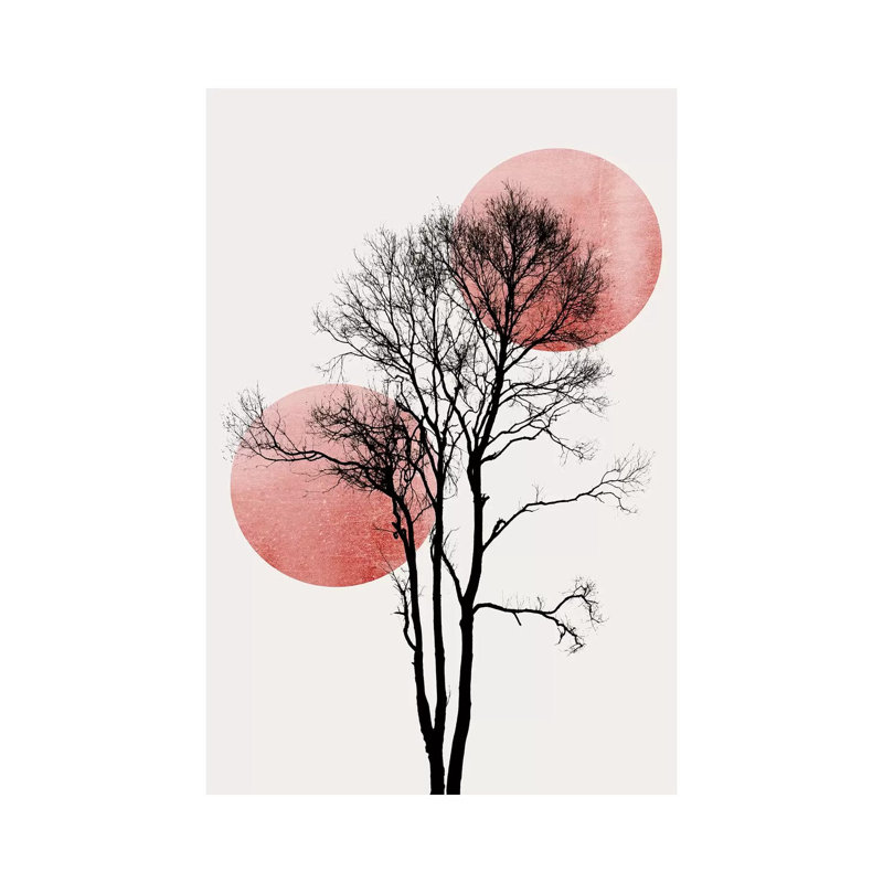 Sun And Moon Hiding-Rosè by Kubistika - Print on Canvas, Wrapped Canvas, 30.48cm H x 20.32cm W x 1.91cm D