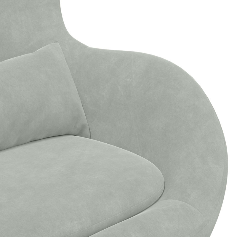 Fauteuil œuf vidaXL en velours gris clair, Gris clair