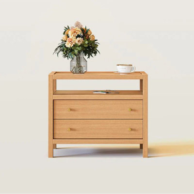 Double-Drawer Charging Nightstand With Streamlined Bullet Handles