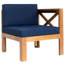 Ensemble de jardin 5 sections avec coussins - Bois naturel, housses de coussins bleues, structure robuste, coin salon extérieur 5 pièces, + Bleu, Bois dur -, Espace