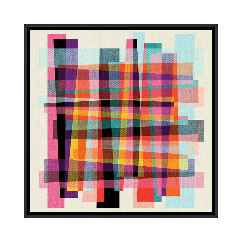 «Fragments IX», impression sur toile, H 18 po x l 18 po x P 1,5 po, Toile encadrée noire, Pas de tapis