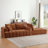 108" Orange Chenille Sectional Sofa, Tufted Design & Pocket Springs, No Assembly-118692000-118691999