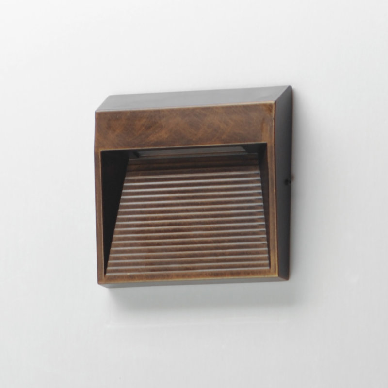 Steppes-Outdoor Wall Mount, Antique Bronze, 4.75" H x 4.75" W x 1" D