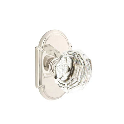Ensemble de mortaise intérieure Emtek Passage avec rosette et bouton de verre # 8 (LH)
