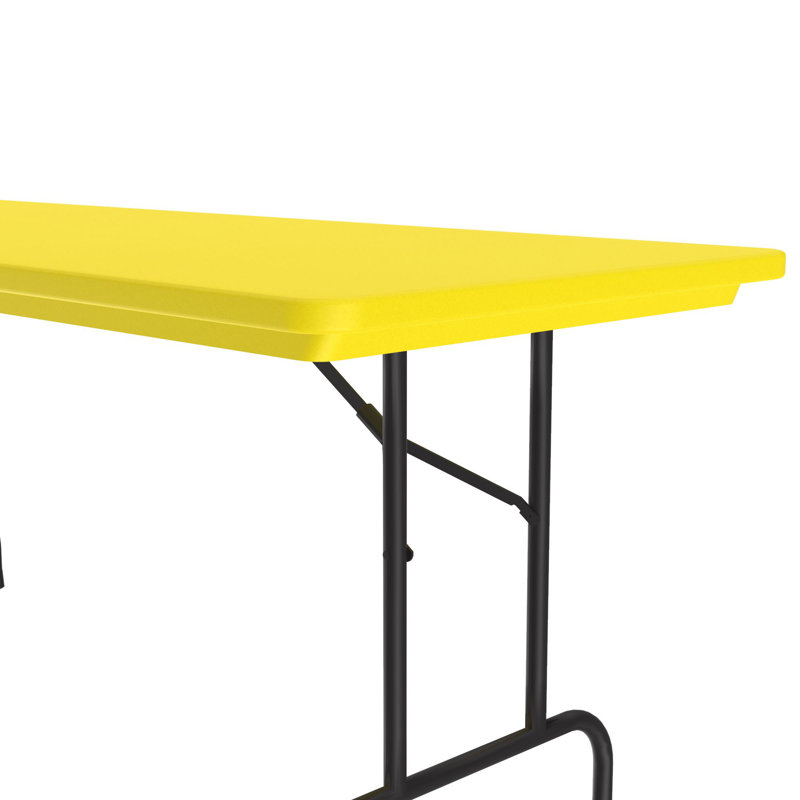 Table pliante rectangulaire en plastique, H 29 po x L 60 po x l 30 po, Jaune