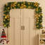 270cm Lighted Faux Poinsettia Garland with Lights
