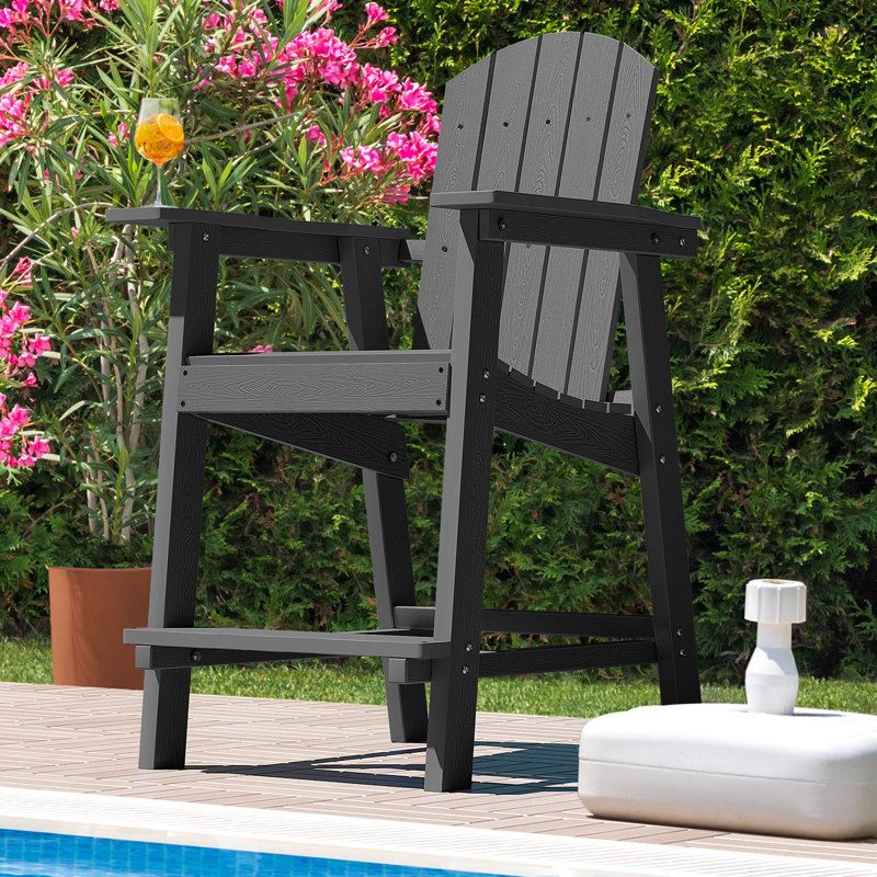 Chaise Adirondack en plastique / résine Pasquale, Noir