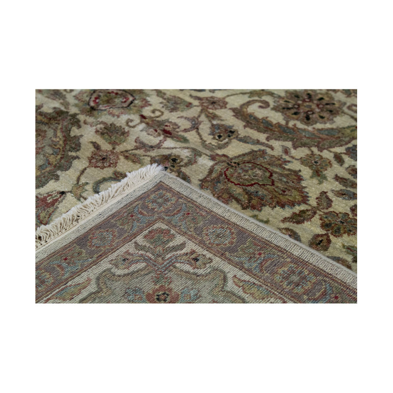 Tapis ivoire et ivoire noué à la main de haute qualité