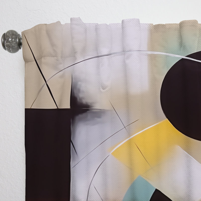 Hafwen - La géométrie de la lumière II - Rideau abstrait - Velours obscurcissant - 1 panneau, L 52 po x L 95 po