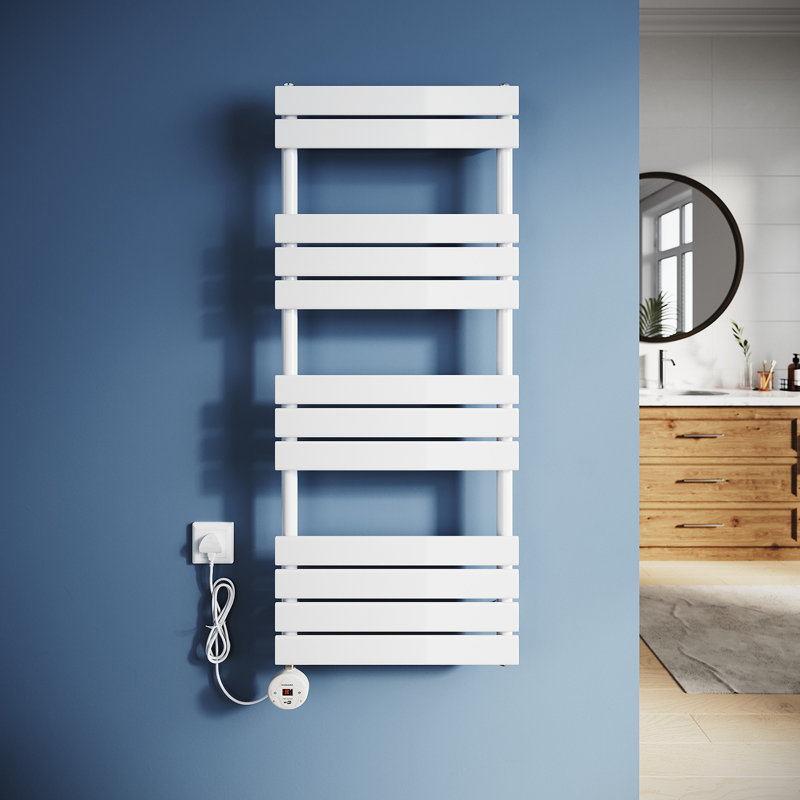 120*50*6.2cm, Smart WiFi-Enabled Heated Towel Rail with Multi-Mode Heating, White