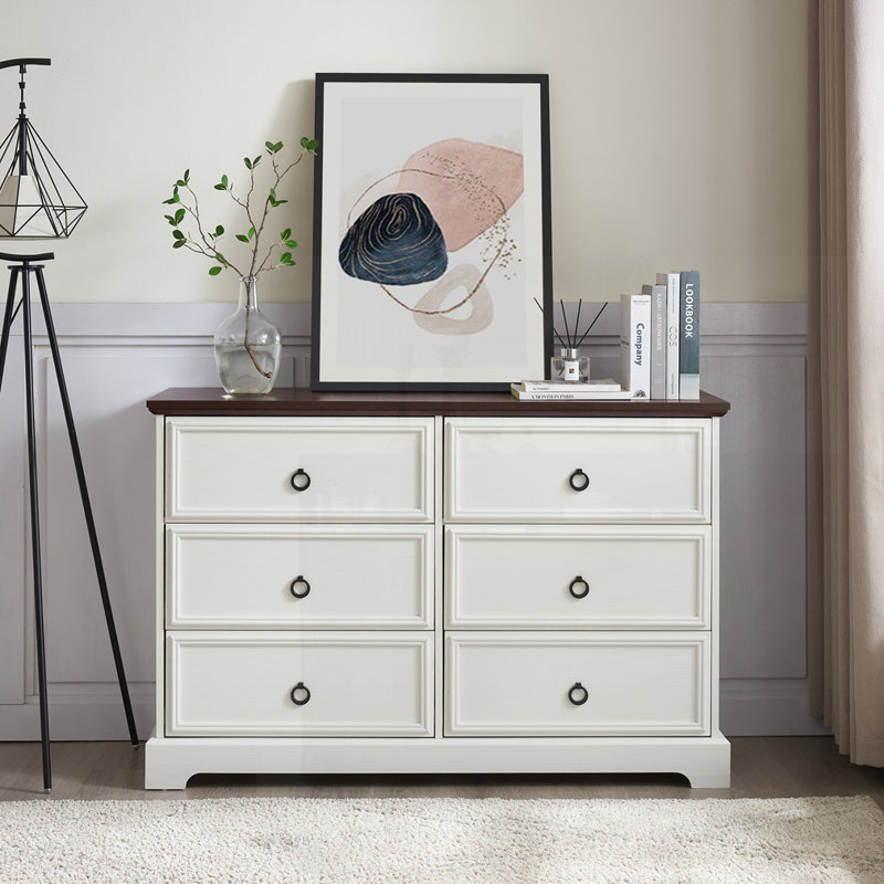 Commode 6 tiroirs Modern Farmhouse, Brun