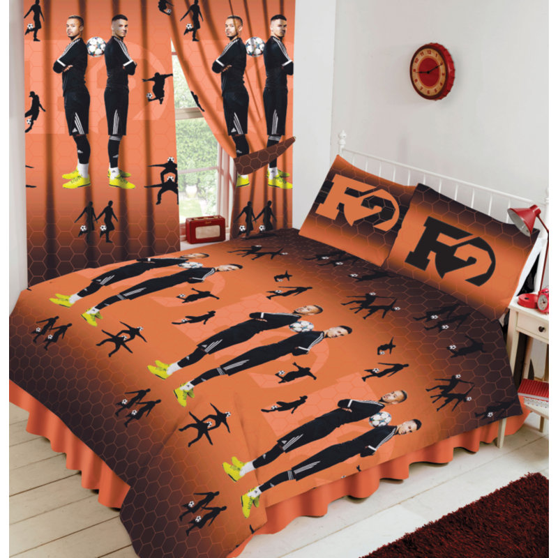 F2 FOOTBALL Duvet Cover Set Joshua Orange 144 TC , King Duvet Cover + 2 Standard Pillowcases
