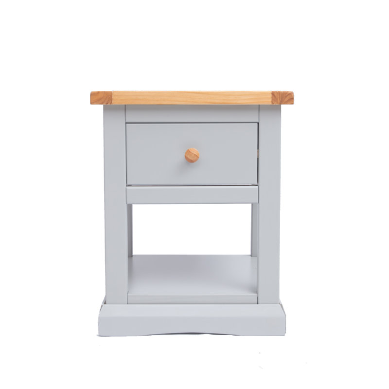 Dania 45 cm W Bedside Table, Grey/Oak