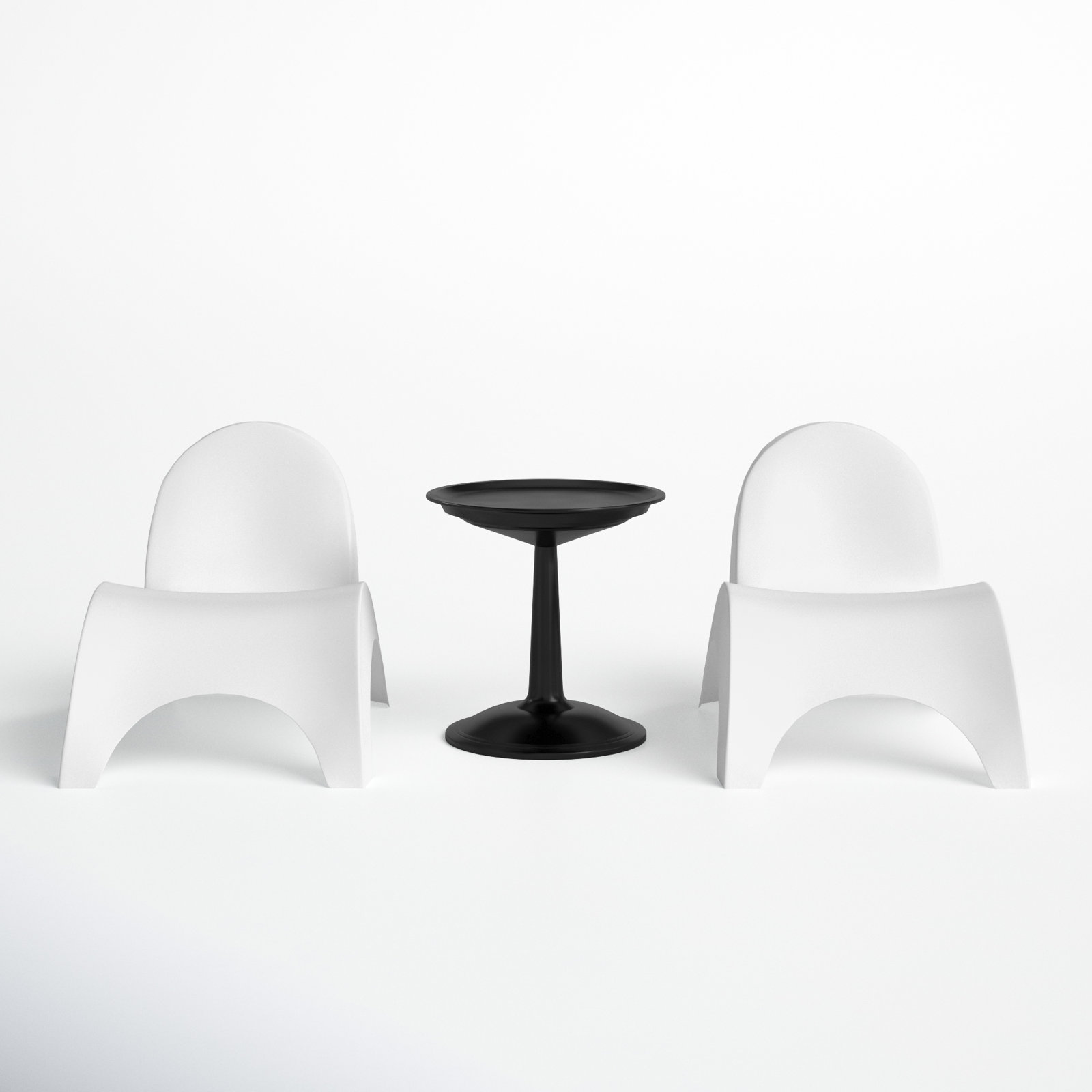 Ameswood 25" Patio Chaise Lounge Set, White/Black