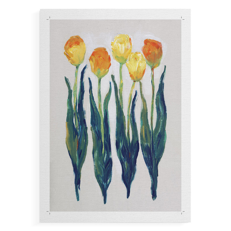 Tulipes dans une rangée I - Impression sur toile seulement - non encadrée, H 18 po x l 12 po