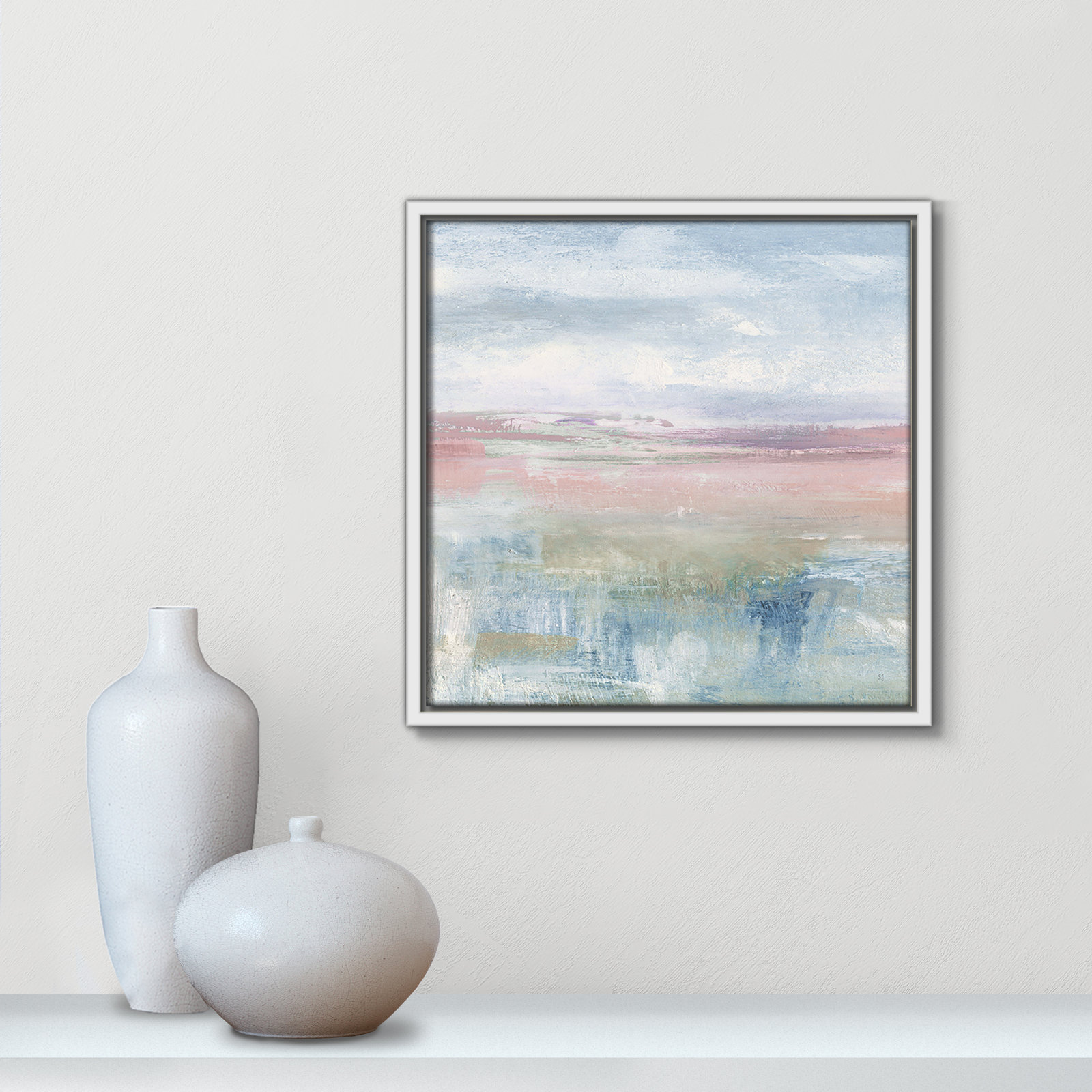 Back Shandelee II by - Floater Frame Print on Canvas, 13.5" H x 13.5" W x 2" D, White Framed