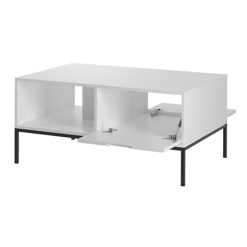 Rodrico Coffee Table with Storage, Black, White