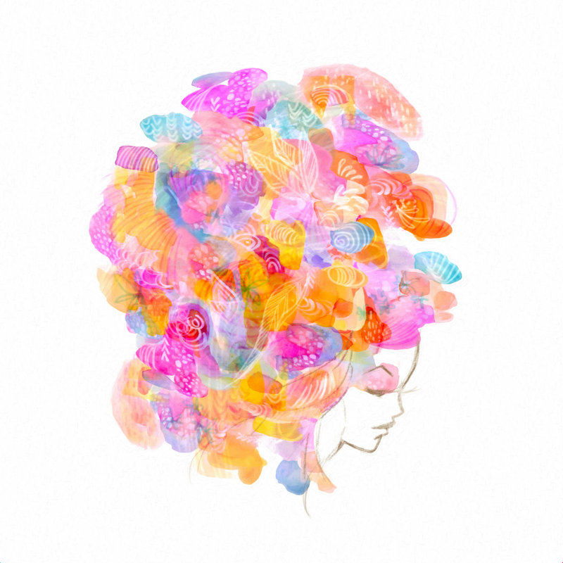 Hettye Stephanie Corfee Bouffant par Stephanie Corfee - reproduction imprimée, H 12 po x l 12 po